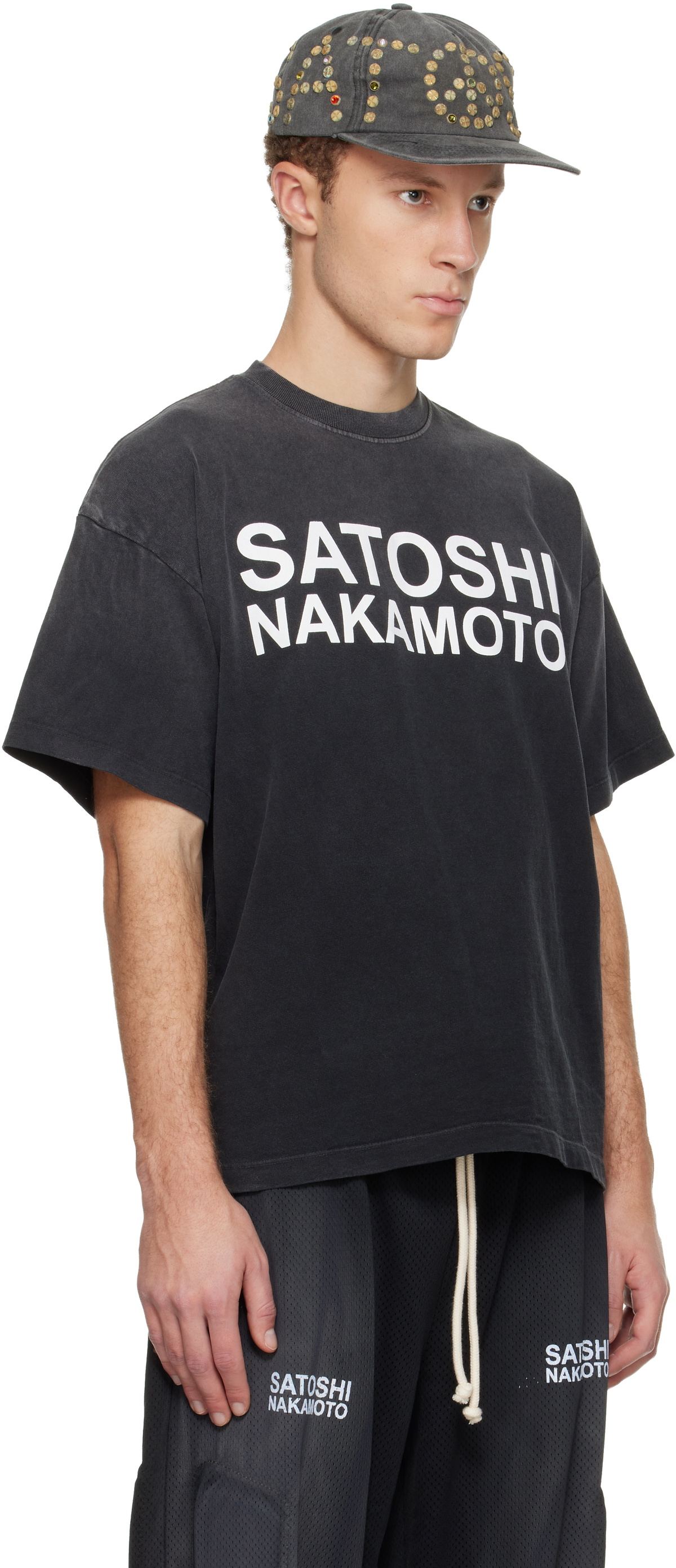 Satoshi Nakamoto Black Stencil Logo T-shirt
