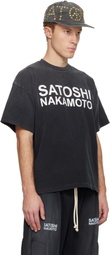 Satoshi Nakamoto Black Stencil Logo T-shirt
