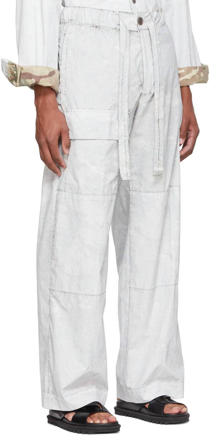 Dries Van Noten Off-White Nylon Cargo Pants Dries Van Noten