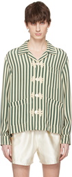 Bode Green & Off-White Soda Stripe Trillium Shirt