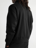 FEAR OF GOD ESSENTIALS - Logo-Flocked Cotton-Blend Jersey Mock-Neck Sweatshirt - Black