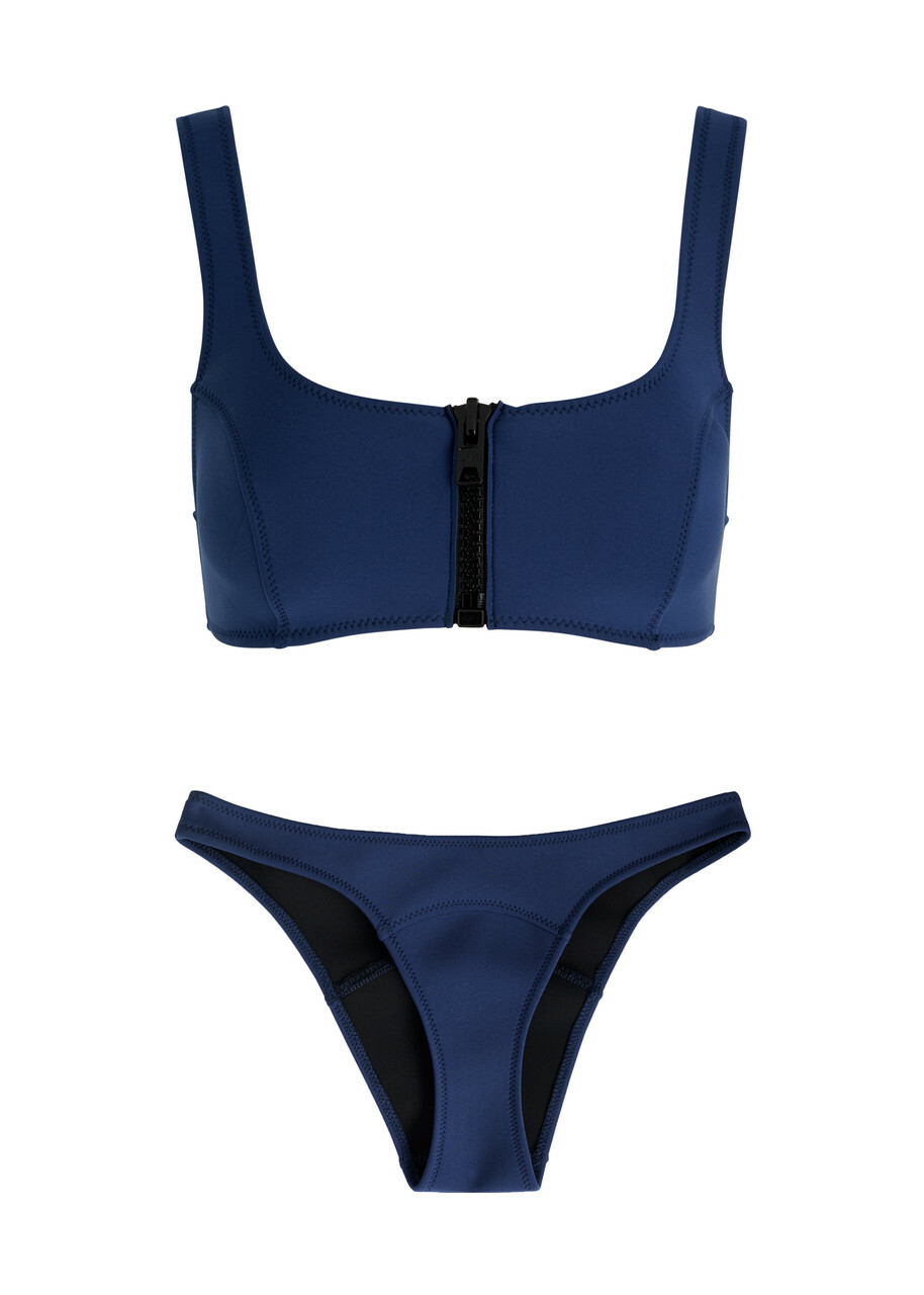 Lisa Marie Fernandez Black Stretch Terry Scallop Trikini