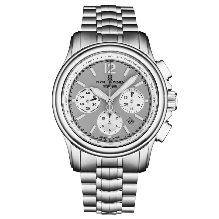Photo: Revue Thommen Air Speed Chronograph Automatic Blue Dial Mens Watch 16041.6431