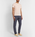 120% - Slim-Fit Linen Drawstring Trousers - Blue