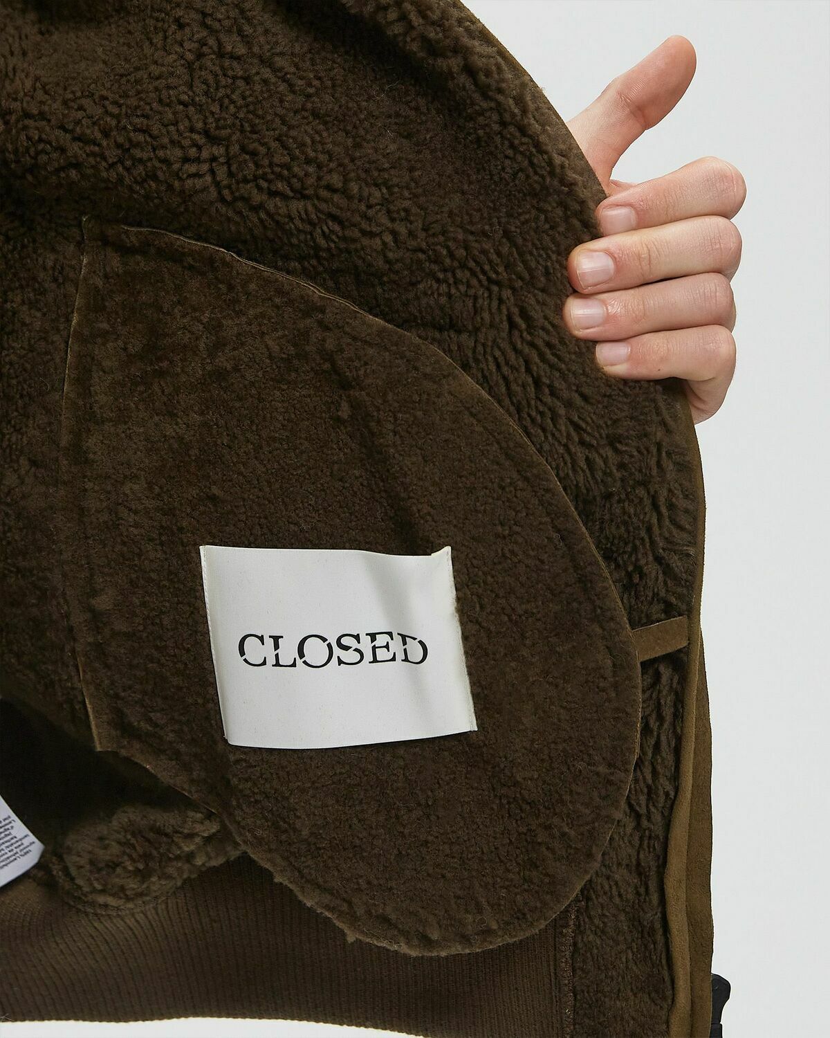 CLOSED SHEARLING JACKET Green Mens Bomber Jacket