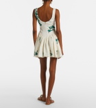 Agua by Agua Bendita Pluma embroidered cotton minidress