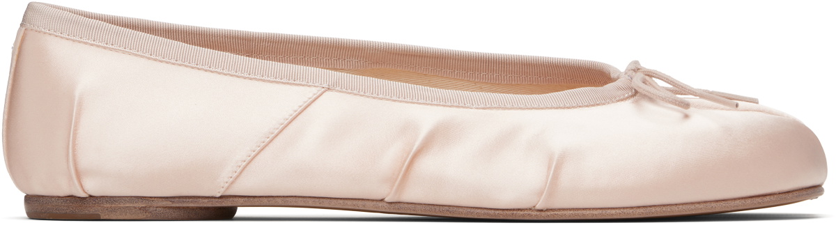 Maison Margiela Pink Tabi Satin Ballerina Flats