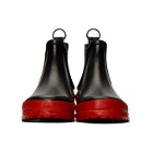 Stutterheim Black and Red Rainwalker Chelsea Boots