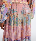 Camilla Printed tiered silk maxi skirt