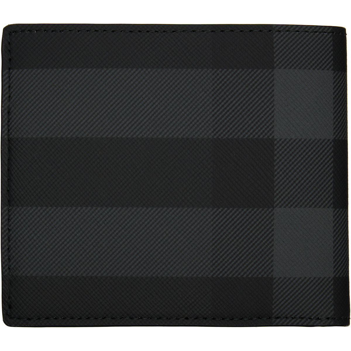 Burberry Black & Gray Check Slim Bifold Wallet