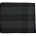 Burberry Black & Gray Check Slim Bifold Wallet