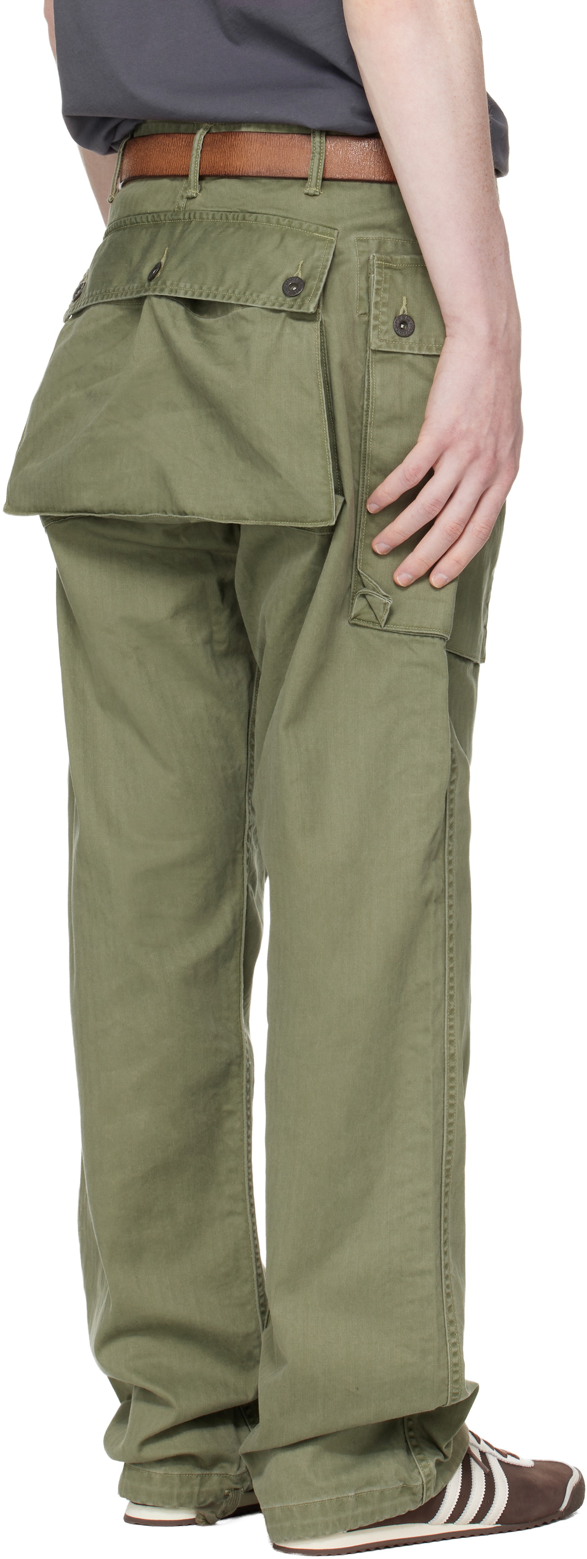 RRL Green Herringbone Field Cargo Pants