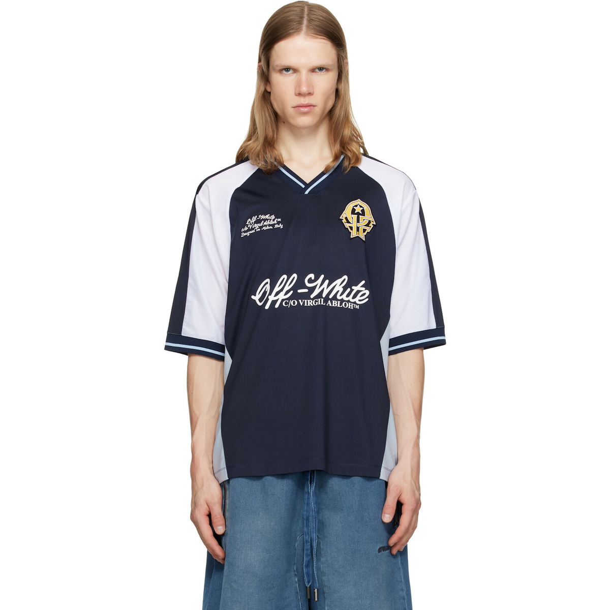 Off-White Navy Royal Team Soccer T-shirt