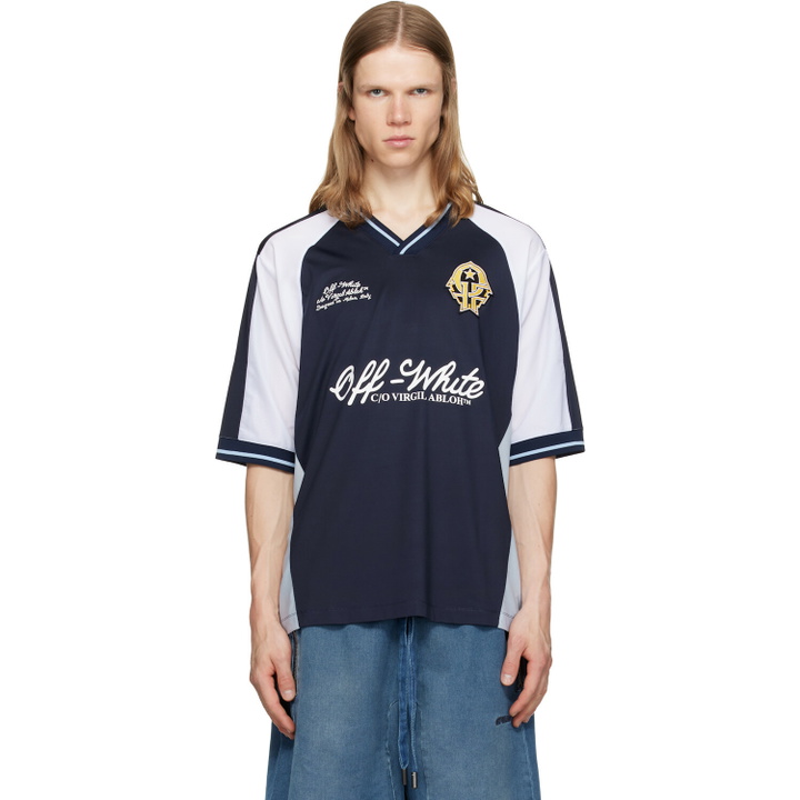 Photo: Off-White Navy Royal Team Soccer T-shirt