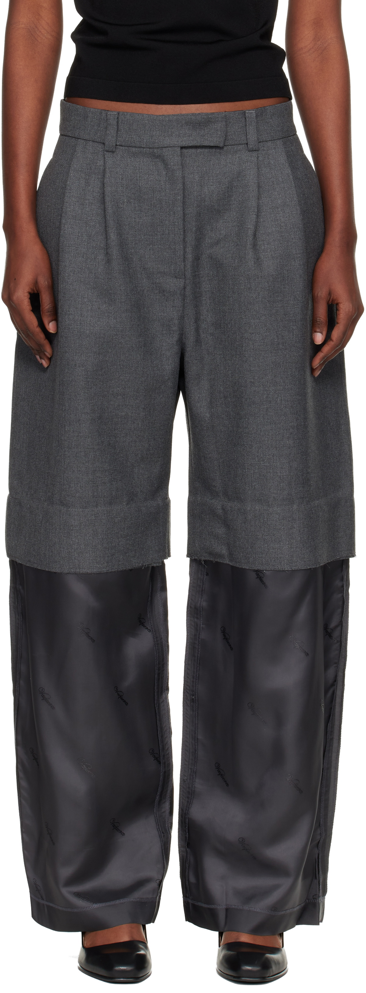 VAQUERA Gray Chopped Trousers