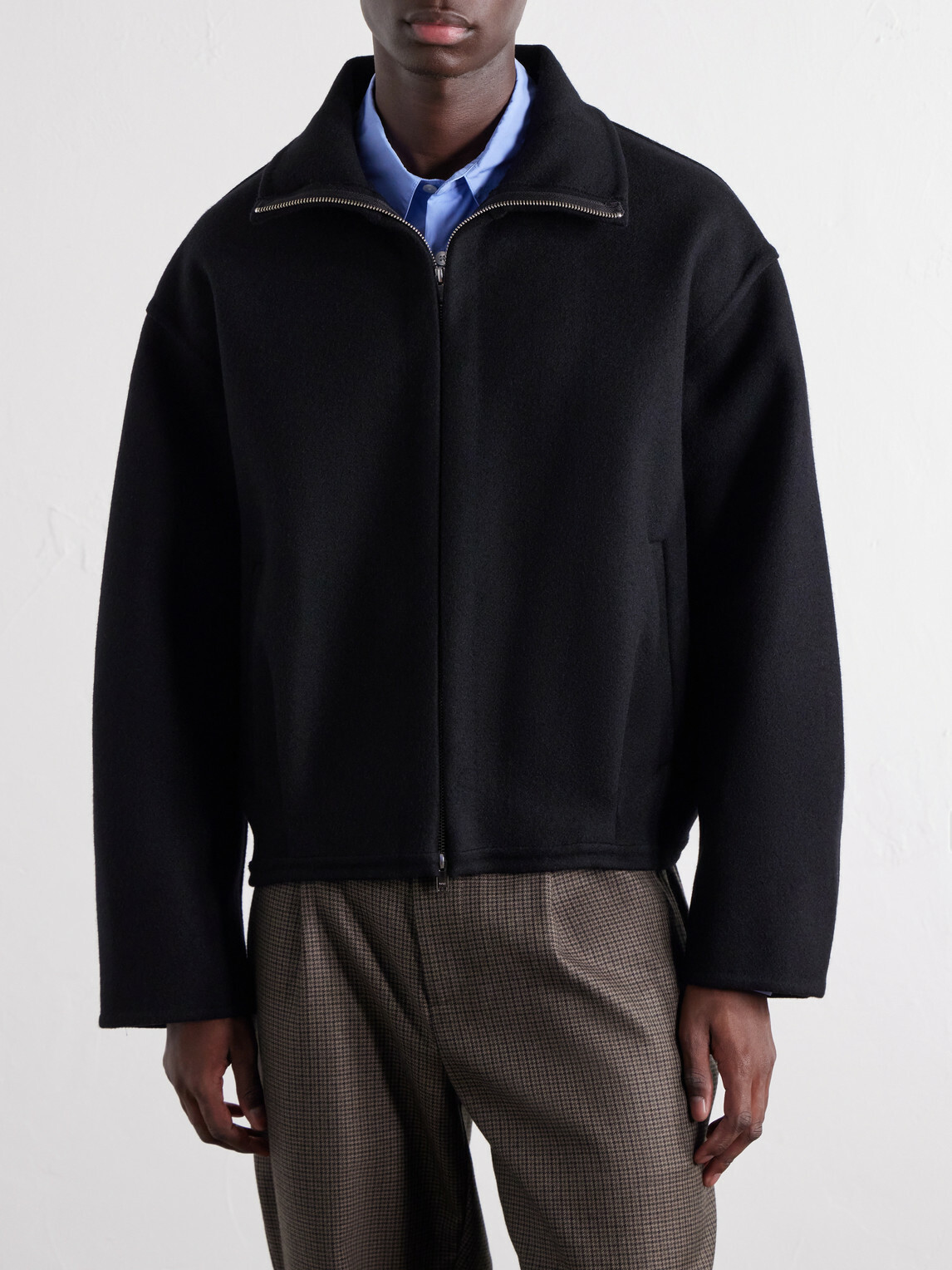 YOKE - Wool and Cashmere-Blend Felt Blouson Jacket - Black