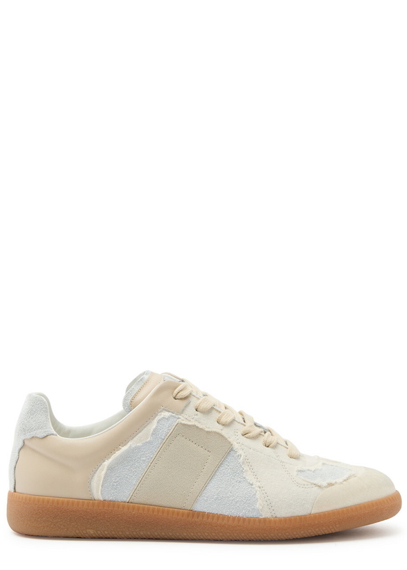 Photo: Maison Margiela Replica Panelled Canvas Sneakers Cream