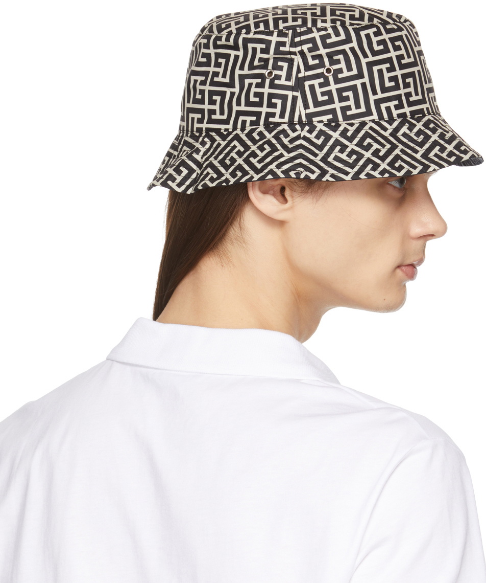 Balmain Cotton Canvas Bucket Hat with Logo