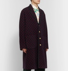 Gucci - Logo-Jacquard Wool-Blend Coat - Blue