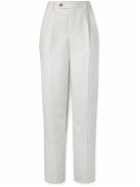 Brunello Cucinelli - Slim-Fit Straight-Leg Pleated Linen-Twill Suit Trousers - White