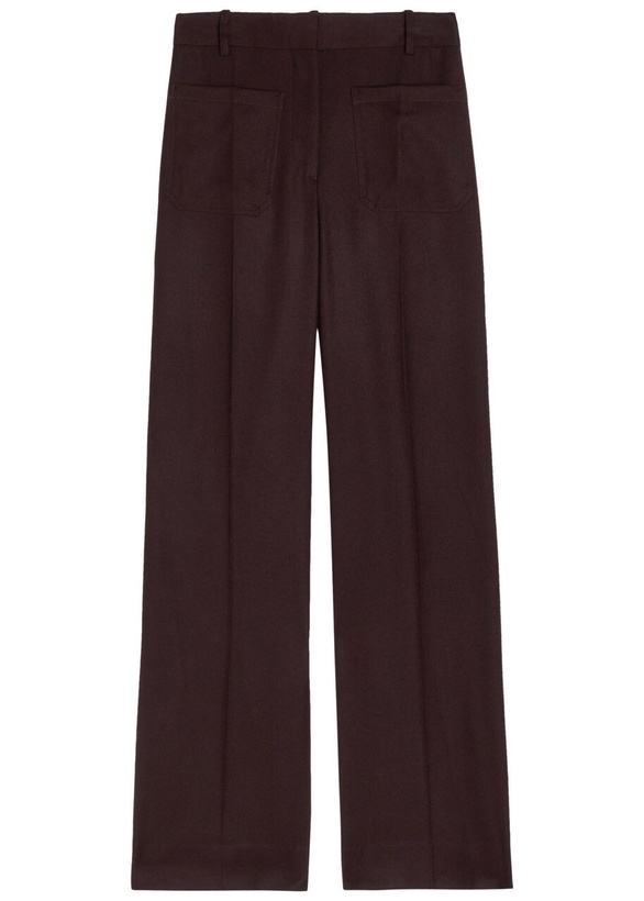 Photo: Victoria Beckham Alina Flared-leg Wool Trousers Bordeaux