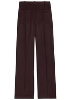 Victoria Beckham Alina Flared-leg Wool Trousers Bordeaux