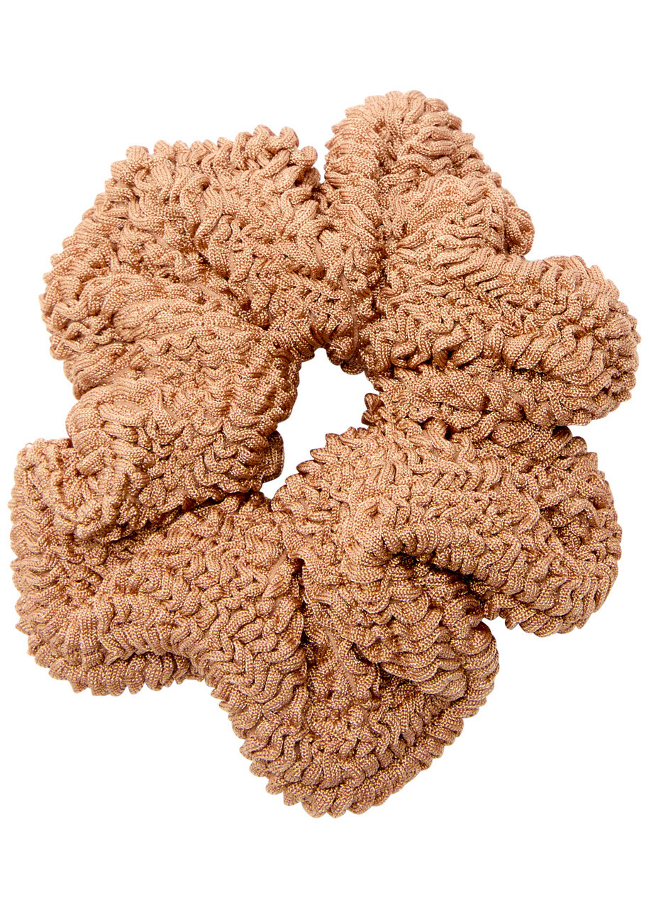 ヘアアクセサリー Hunza G SS24 Light pink fabric scrunchie (SCRUNCHIE BLUSH) Hunza G - Girls Crinkle Hair Scrunchies (3 Pack) | Childrensalon