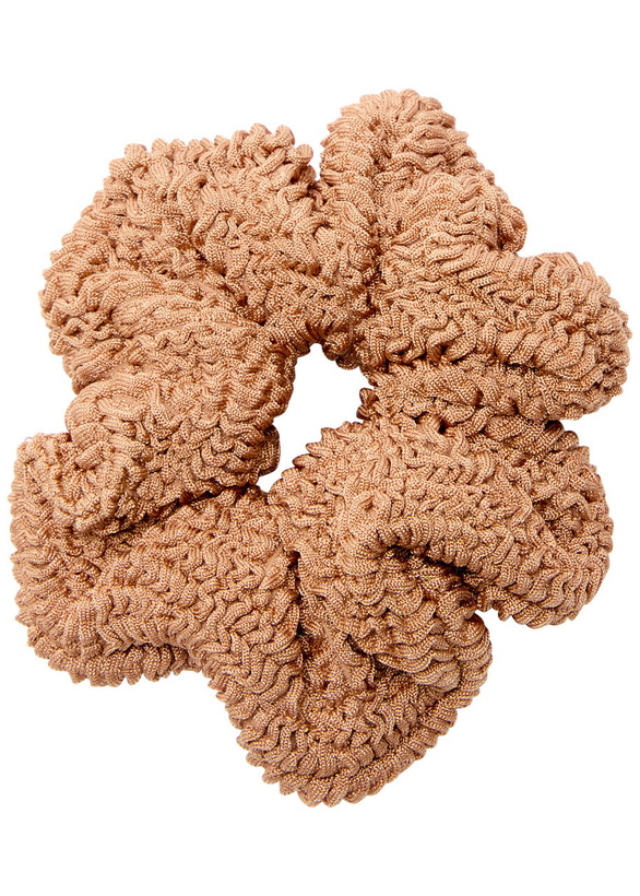 Photo: Hunza G Seersucker Scrunchie - Light Brown - One Size