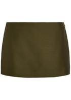 Khaite Jett Wool and Silk-blend Mini Skirt Khaki