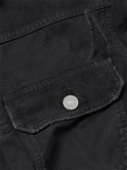 Visvim - 101XX Crash Distressed Paint-Splattered Garment-Dyed Denim Trucker Jacket - Black