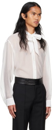 System White Sheer Button Down Shirt