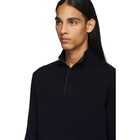 Ermenegildo Zegna Navy Cashmere Half-Zip Sweater