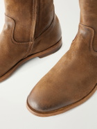 Officine Creative - Waxed-Suede Biker Boots - Brown