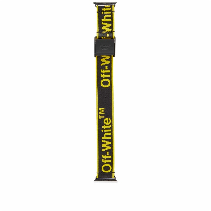 Photo: Off-White Men's Graphic Belt Watch Band in Yellow/Black