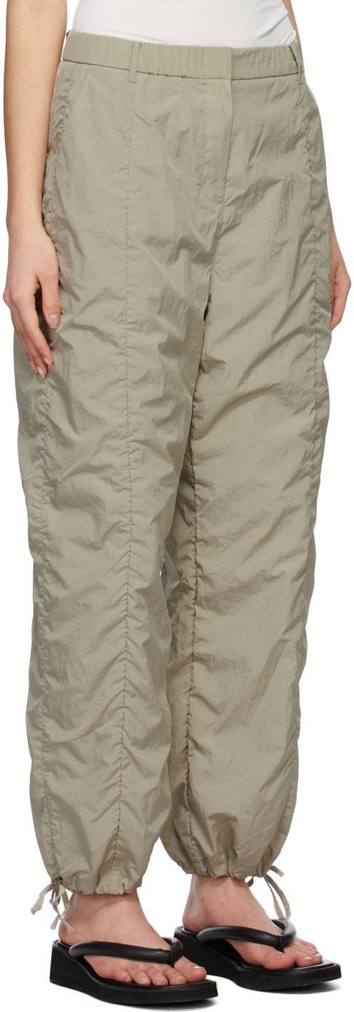 AMOMENTO Khaki Shirred Lounge Pants AMOMENTO