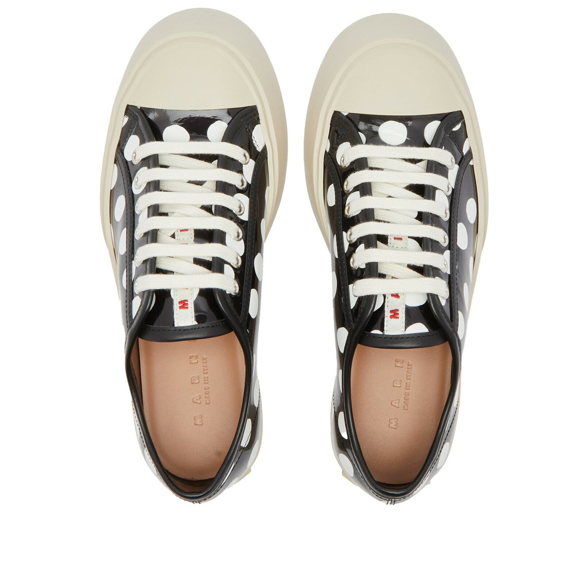 Marni Women's Pablo Lace-Up Sneakers in Black/Lily White Marni
