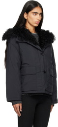 Yves Salomon Black Short Down Jacket