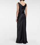 Norma Kamali Maria crêpe satin maxi dress