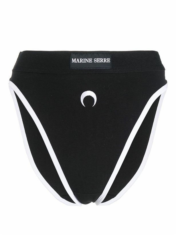 Photo: MARINE SERRE - High Waisted Logo Organic Cotton Panties