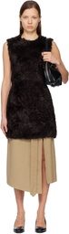 Acne Studios Brown Faux-Fur Minidress