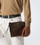 Prada Re-Nylon leather-trimmed pouch