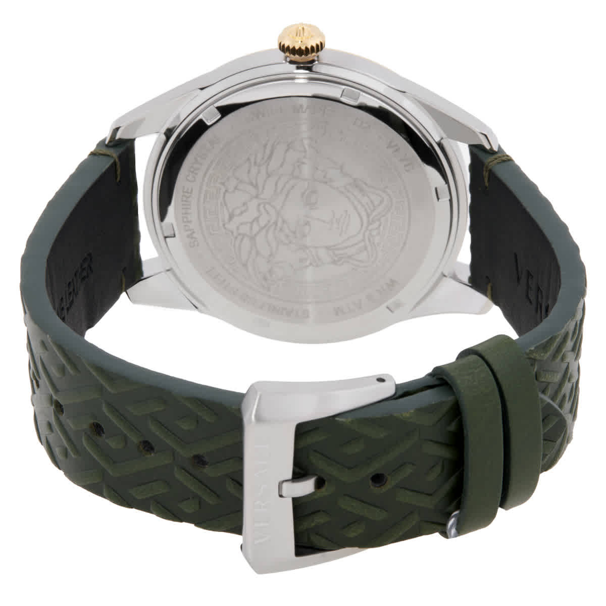 Versace Greca Time GMT Quartz Silver Dial Mens Watch VE7C00223 Versace