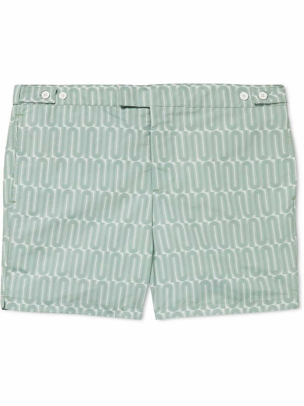 Photo: Frescobol Carioca - Slim-Fit Mid-Length Printed Swim Shorts - Green