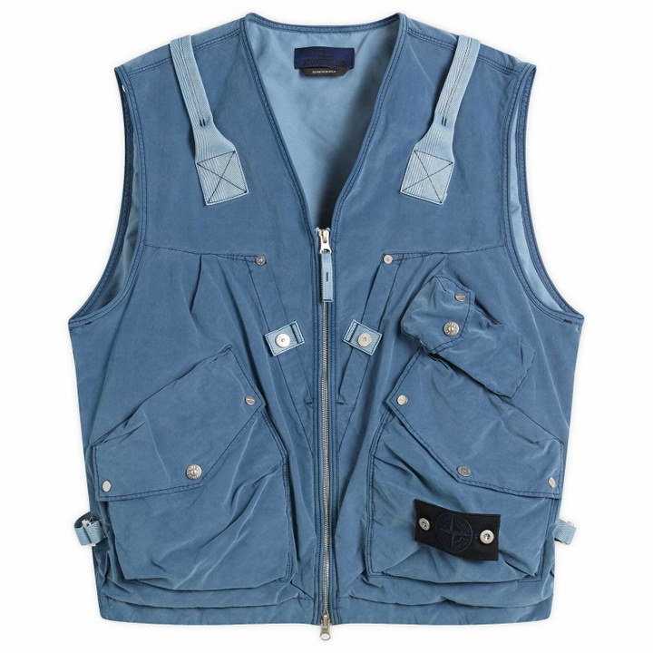 Photo: Stone Island Men's David Light Indigo-TC Vest in Indigo