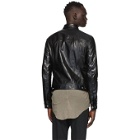 Rick Owens Black Leather Worker Jacket