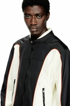 Diesel Colour-block biker jacket with piping - Jackets Mens in To Be Defined