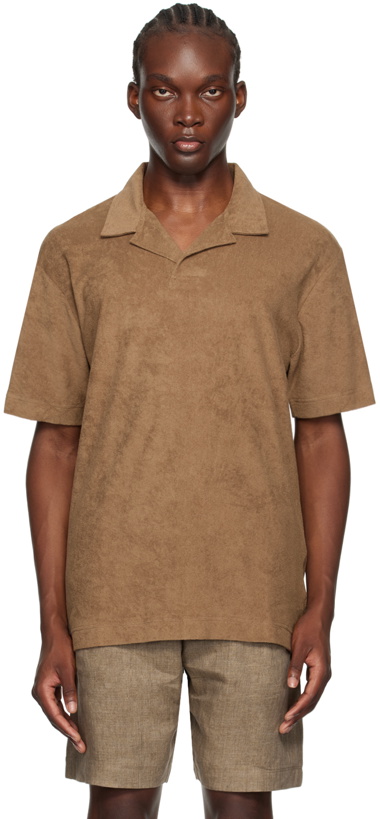 Photo: Sunspel Brown Towelling Polo