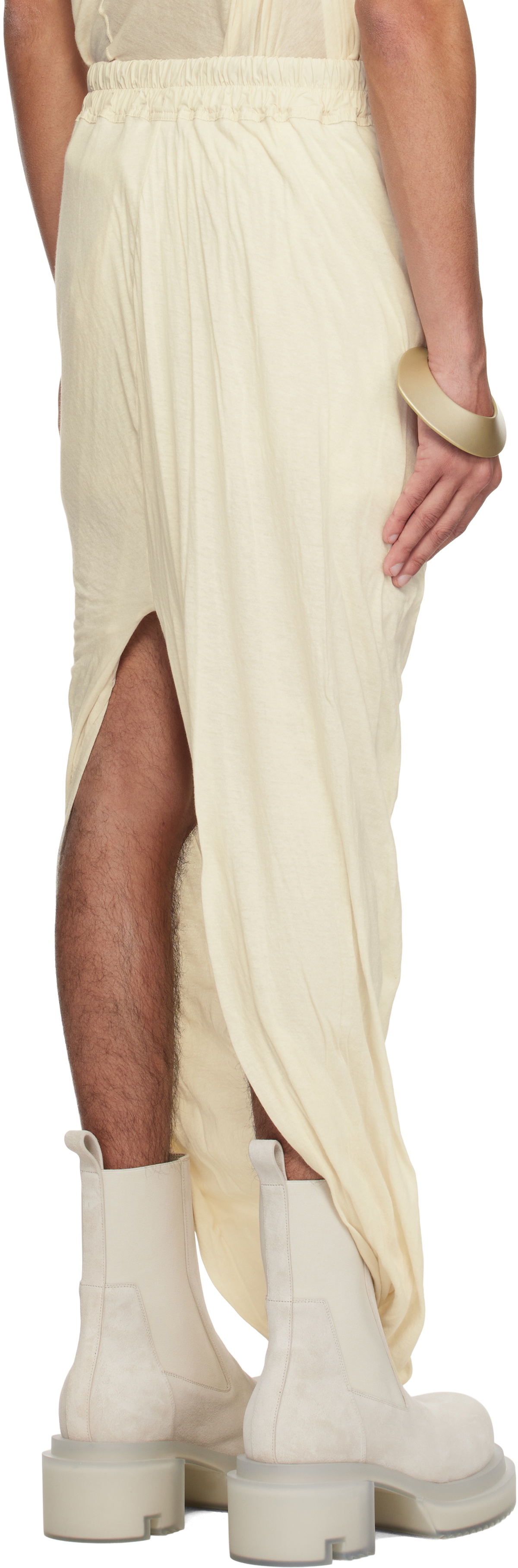 Rick Owens Off-White Hollywood Pull On Pillar Skirt