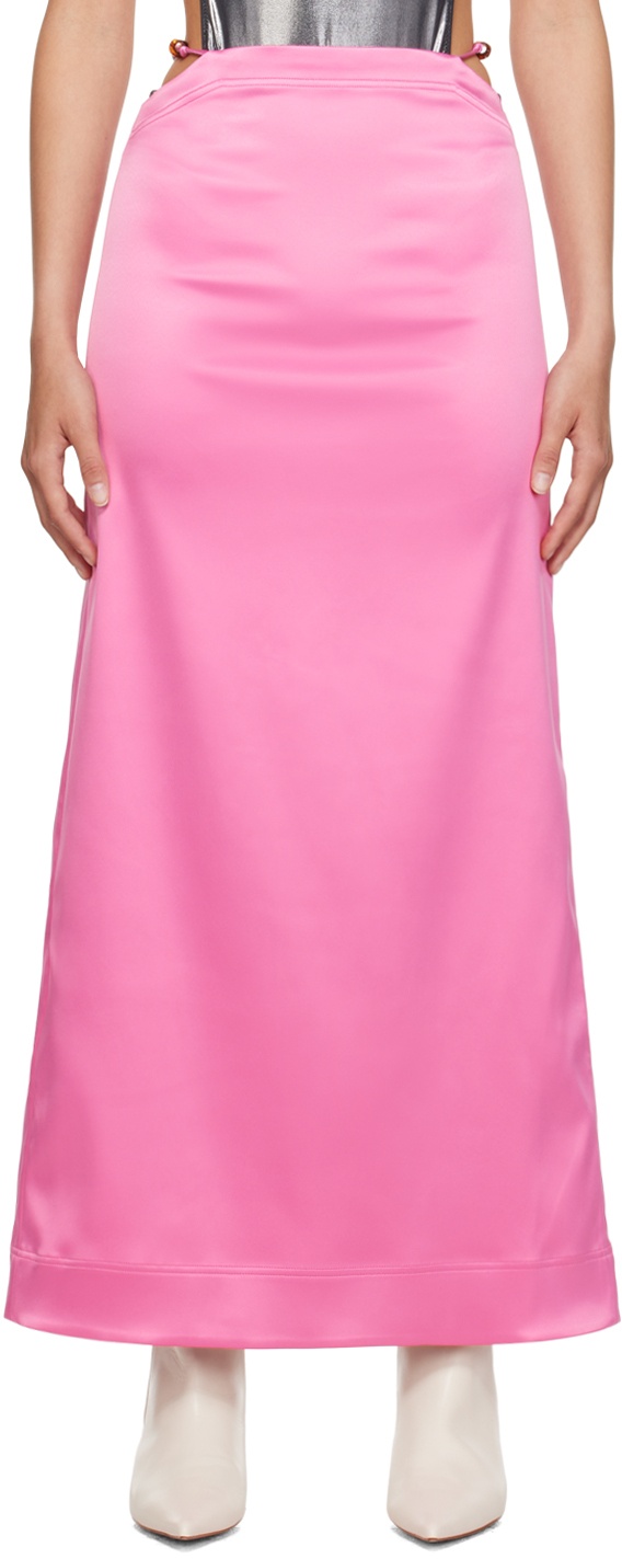GANNI Pink Cutout Maxi Skirt GANNI