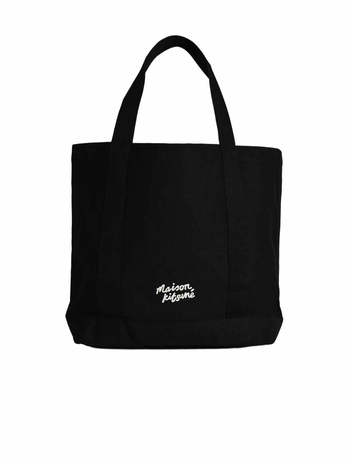 Maison Kitsuné fox Head Black Cotton Shopping Bag